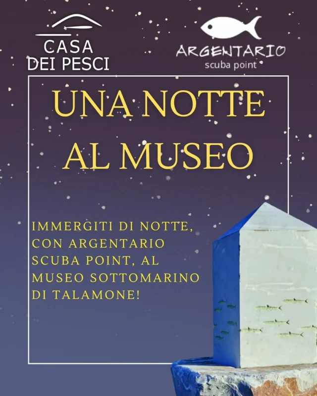 Pronti a vivere un’esperienza unica?🔥

Il 16 agosto, al calar della sera, il mare di Talamone si illuminerà: unitevi ad Argentario Scuba Point e a Casa dei Pesci per un’immersione speciale! 🐠
Snorkeling e diving tra arte e natura, sotto il cielo stellato.✨

📍 Talamone – Museo Sottomarino
Vi aspettiamo numerosi! 💙

#savethedate #casadeipesci #diving #nightdive #argentario #talamone #snorkeling #sea #argentarioscubapoint #environment #savethesea #museosottomarino #ferragosto