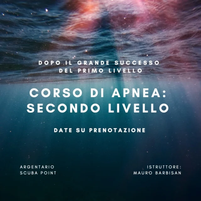 Sta per arrivare il sequel che tutti aspettavano.

🌊 Corso di Apnea – Secondo Livello
 
📍 Argentario Scuba Point
📅 Su prenotazione – posti limitati!

Per info e prenotazioni contattare: 
🐬 Mauro - +39 340 4070146 
🐟 Maxx - +39 348 9527477
🦈 Ale - +39 342 1951848

#Apnea #SecondoLivello #ArgentarioScubaPoint